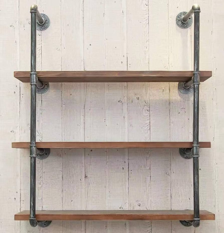 Amazon.com: Industrial Retro Wall Mounted Iron Water Pipe Shelf